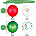 Balões de Natal com arco de balão confete verde vermelho